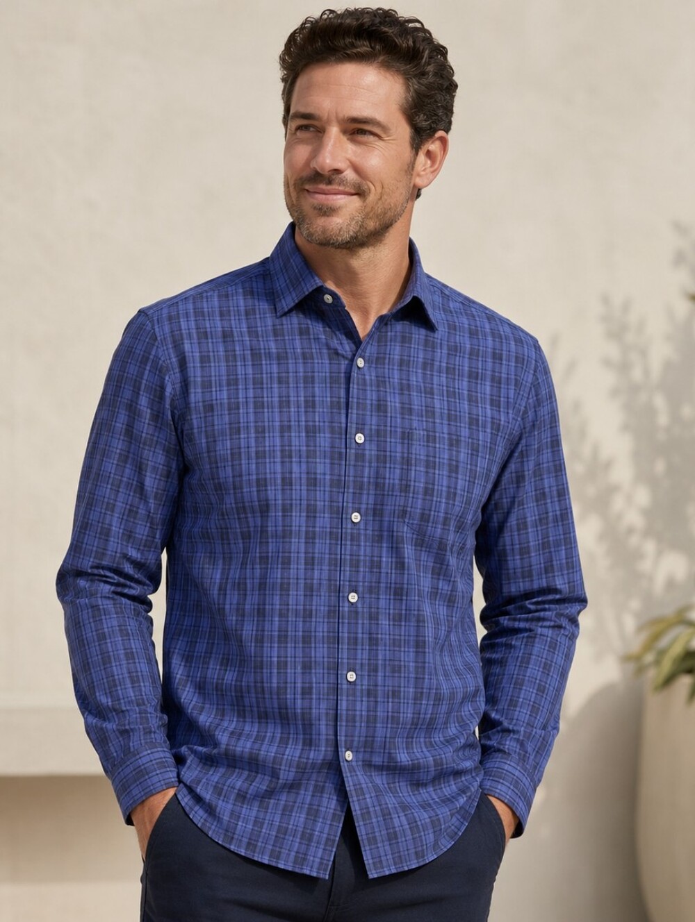 UNTUCKit Berensan Blue Plaid Shirt | XXL